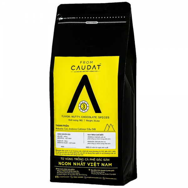 FROM CAU DAT COFFEE - 1kg A4 Cà phê đặc sản chất lượng cao (80% Robusta 20% Arabica Cầu Đất)