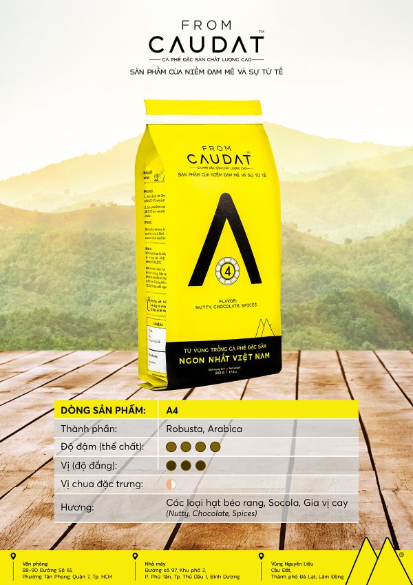 FROM CAU DAT COFFEE - 500g A4 Cà phê đặc sản chất lượng cao (80% Robusta 20% Arabica Cầu Đất)