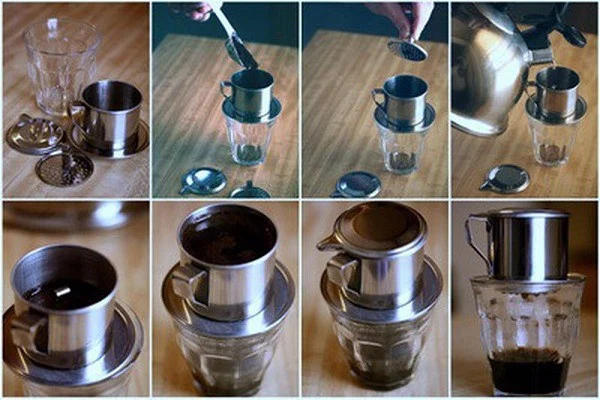 Bước 1: Pha cà phê phin